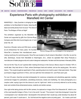 Richland Source article - Experience Paris with Photography exhibition at Mansfield Art Center