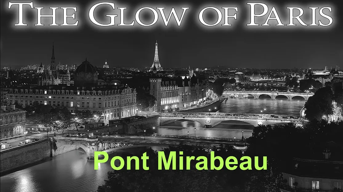 Podcast of history on Pont Mirabeau in Paris